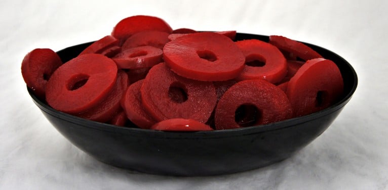 Red beets in a bowl