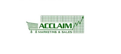 A logo for acclam marketing and sales, specializing in Foodservice Brokers.
