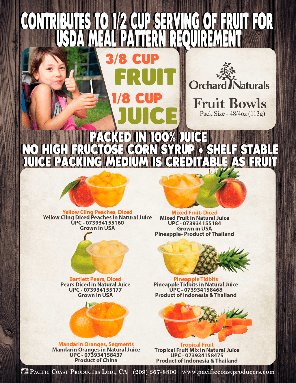 A flyer featuring a child holding a bowl of fruit in the Broker's Section.