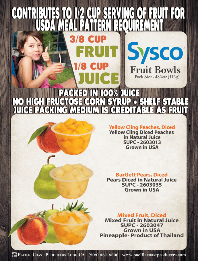 A poster featuring the Broker's Section for Sysco Juice.