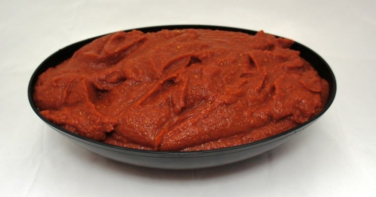 Red sauce in a bowl.
