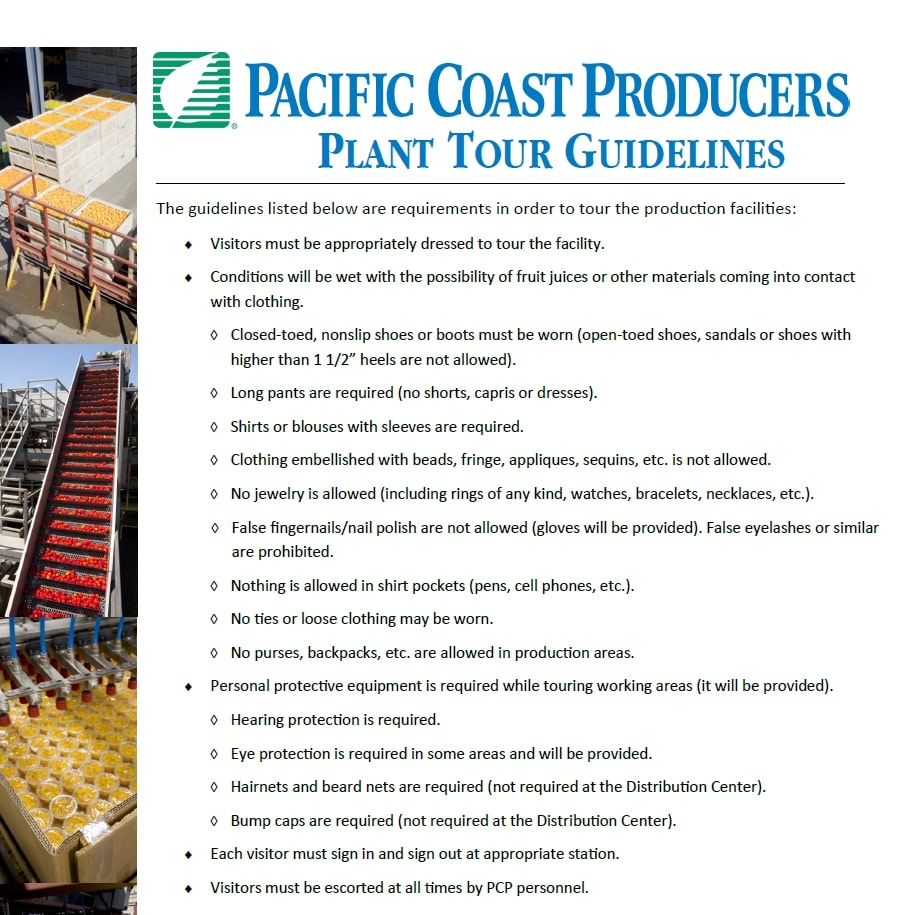 plant tour manual