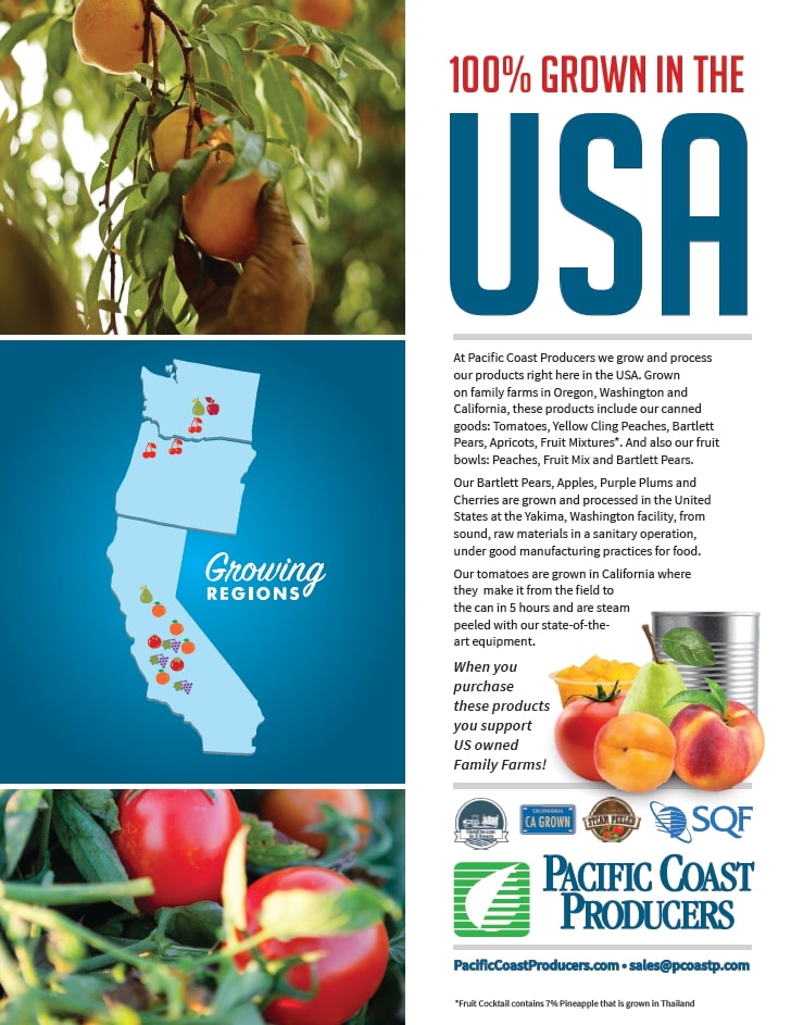 100 percent-grown USA produce available in the Broker's Section.