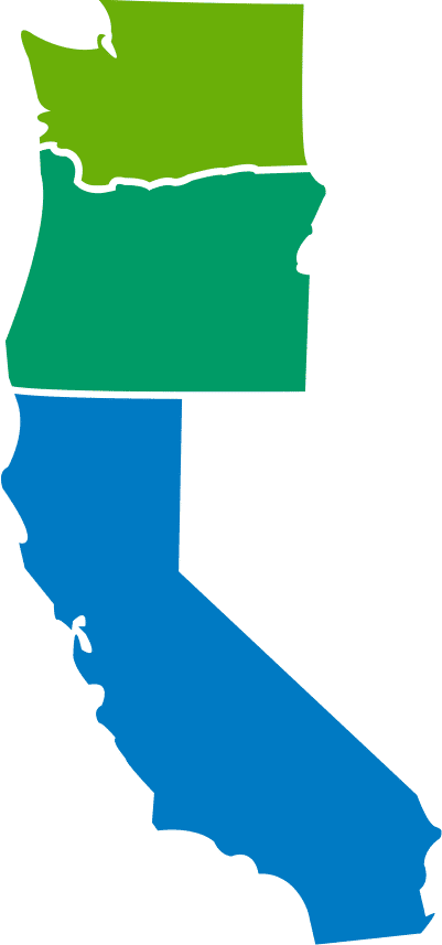The green and blue state of California known for its abundant crops and canned food production.