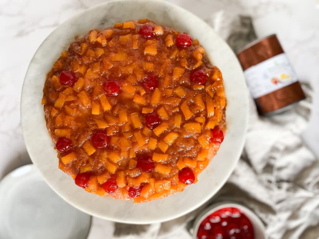bourbon peach upside down cake recipe shot