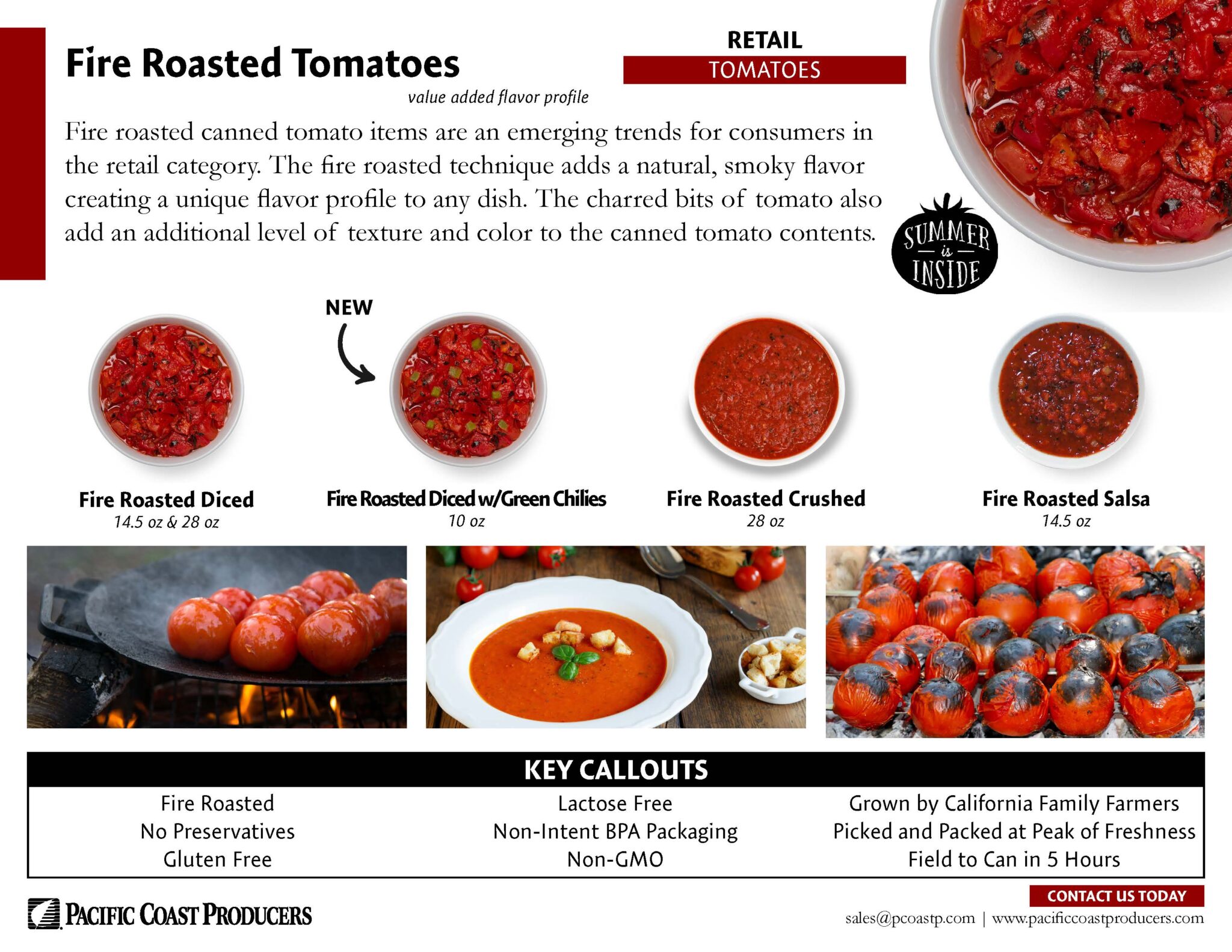 Fire Roasted Tomatoes retail infographic.