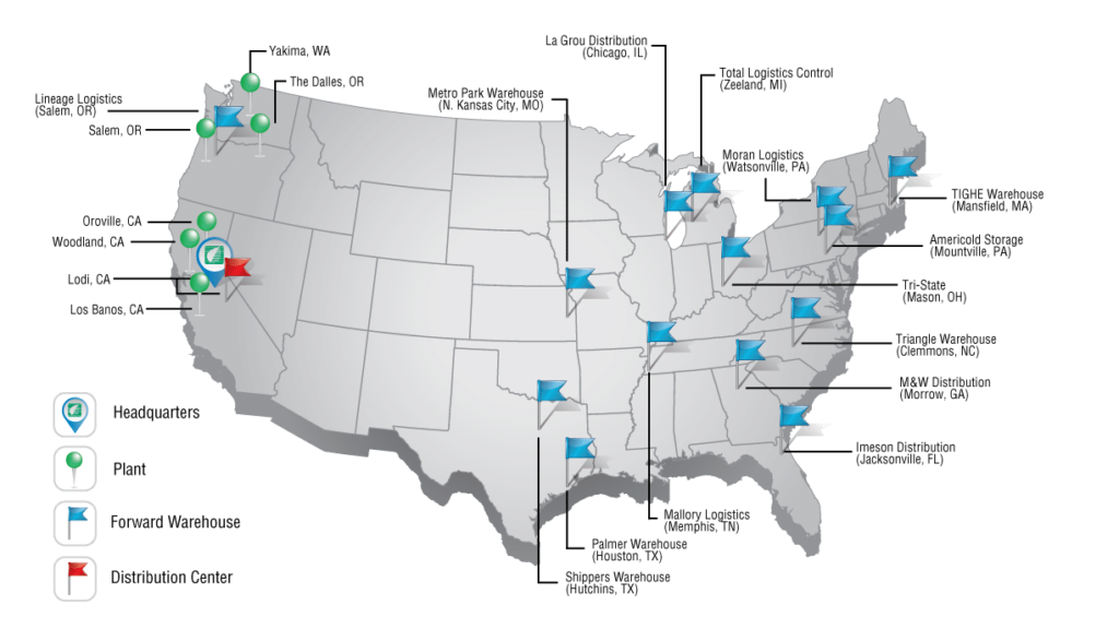 Distribution Map Pacific Coast Producers