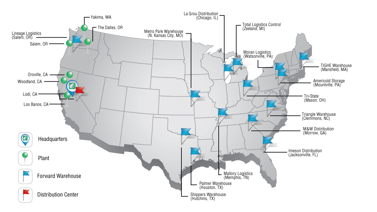Distribution Map Pacific Coast Producers