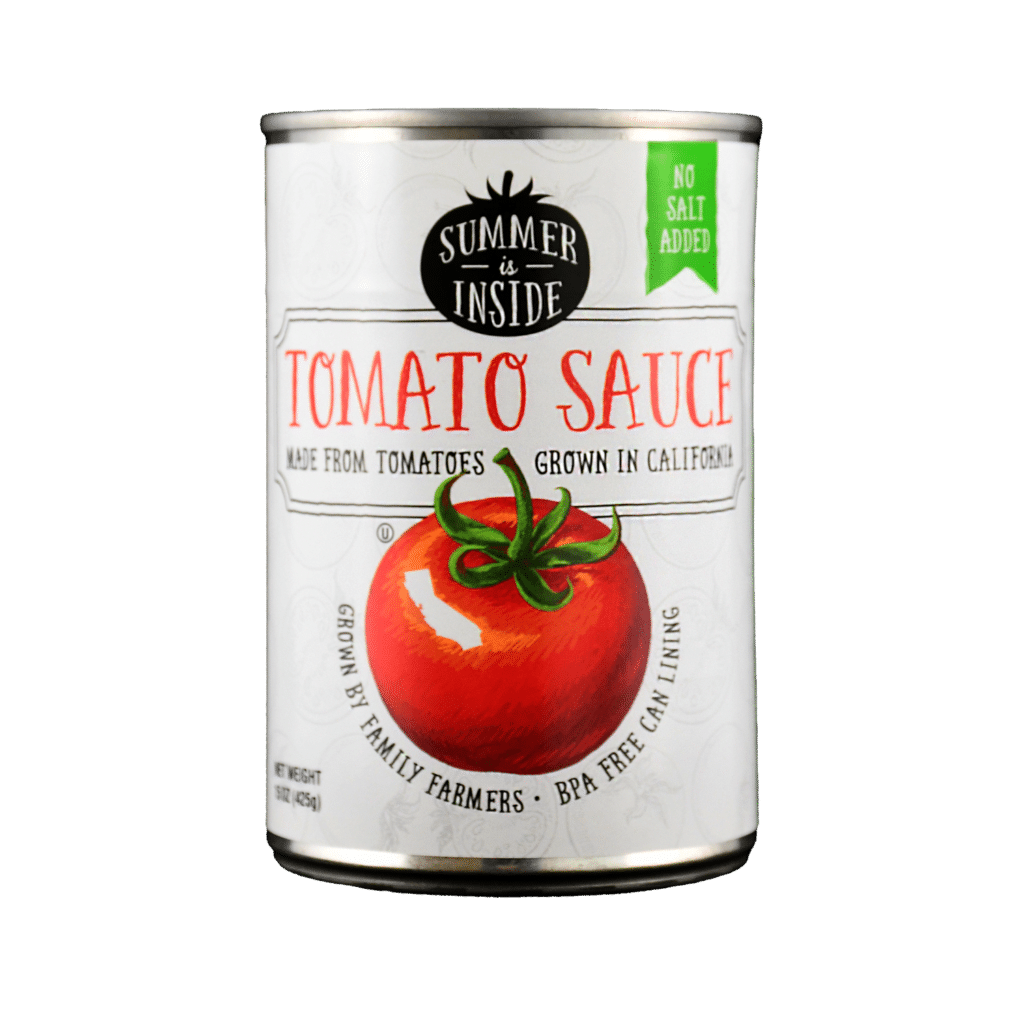 product shot summer is inside canned tomato sauce 15 ounce can no salt added