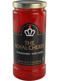 product shot the royal cherry maraschino with stems 16 ounce glass jar